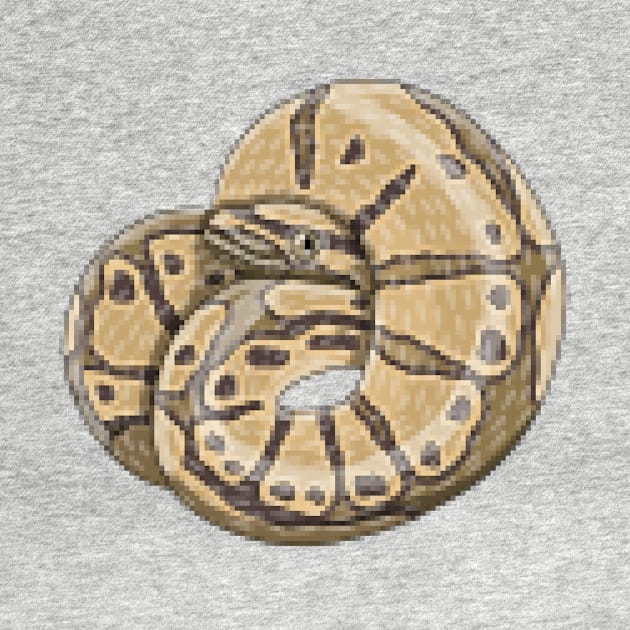 8bit hypomelanistic ball python by Artbychb